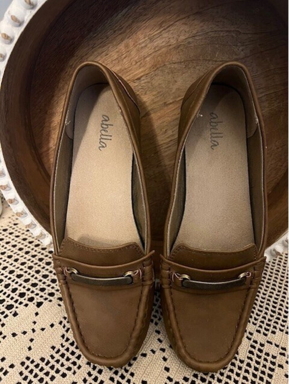 Abella Women Brown Slip On Loafer Sofia Flats - Size 5.5